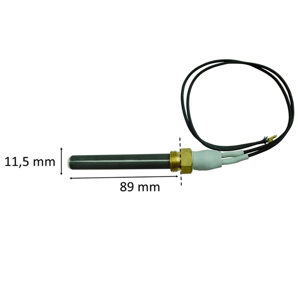 Igniter with thread for pellet stove: Ø11, 55 x 89 mm med 3/8" Gevind  300w